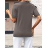 Zeagoo Womens Short Sleeve Sweaters 2026 Summer Lightweight V Neck Pullover Tops Dressy Business Casual Blouses Clothes(Coffee)