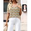 Zeagoo Womens Short Sleeve Sweaters 2026 Summer Lightweight V Neck Pullover Tops Dressy Business Casual Blouses Clothes(Floral Apricot)