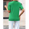 Zeagoo Womens Short Sleeve Sweaters 2026 Summer Lightweight V Neck Pullover Tops Dressy Business Casual Blouses Clothes(Green)