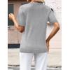 Zeagoo Womens Short Sleeve Sweaters 2026 Summer Lightweight V Neck Pullover Tops Dressy Business Casual Blouses Clothes(Light Gray)
