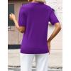 Zeagoo Womens Short Sleeve Sweaters 2026 Summer Lightweight V Neck Pullover Tops Dressy Business Casual Blouses Clothes(Purple)