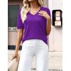 Zeagoo Womens Short Sleeve Sweaters 2026 Summer Lightweight V Neck Pullover Tops Dressy Business Casual Blouses Clothes(Purple)