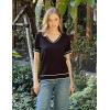 Zeagoo Womens Short Sleeve Sweaters 2026 Summer Lightweight V Neck Pullover Tops Dressy Business Casual Blouses Clothes(Tz288)