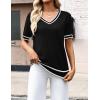 Zeagoo Womens Short Sleeve Sweaters 2026 Summer Lightweight V Neck Pullover Tops Dressy Business Casual Blouses Clothes(Tz288)