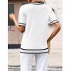 Zeagoo Womens Short Sleeve Sweaters 2026 Summer Lightweight V Neck Pullover Tops Dressy Business Casual Blouses Clothes(Tz289)
