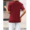 Zeagoo Womens Short Sleeve Sweaters 2026 Summer Lightweight V Neck Pullover Tops Dressy Business Casual Blouses Clothes(Wine Red)