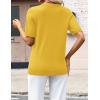 Zeagoo Womens Short Sleeve Sweaters 2026 Summer Lightweight V Neck Pullover Tops Dressy Business Casual Blouses Clothes(Yellow)