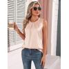 Zeagoo Womens Silk Satin Tank Tops Crew Neck Pleated Camisole Sleeveless Business Work Blouse Dressy Casual Summer Shirt(Khaki)