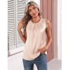 Zeagoo Womens Silk Satin Tank Tops Crew Neck Pleated Camisole Sleeveless Business Work Blouse Dressy Casual Summer Shirt(Khaki)