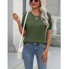 Zeagoo Womens Summer Short Sleeve Tops Crew Neck Lightweight Pullover Sweaters Loose Dressy Casual Blouse Basic Clothes(Army Green)