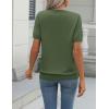 Zeagoo Womens Summer Short Sleeve Tops Crew Neck Lightweight Pullover Sweaters Loose Dressy Casual Blouse Basic Clothes(Army Green)