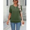 Zeagoo Womens Summer Short Sleeve Tops Crew Neck Lightweight Pullover Sweaters Loose Dressy Casual Blouse Basic Clothes(Army Green)