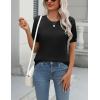Zeagoo Womens Summer Short Sleeve Tops Crew Neck Lightweight Pullover Sweaters Loose Dressy Casual Blouse Basic Clothes(Black)