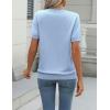 Zeagoo Womens Summer Short Sleeve Tops Crew Neck Lightweight Pullover Sweaters Loose Dressy Casual Blouse Basic Clothes(Blue)