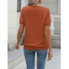 Zeagoo Womens Summer Short Sleeve Tops Crew Neck Lightweight Pullover Sweaters Loose Dressy Casual Blouse Basic Clothes(Brick Red)