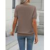 Zeagoo Womens Summer Short Sleeve Tops Crew Neck Lightweight Pullover Sweaters Loose Dressy Casual Blouse Basic Clothes(Brown)