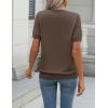 Zeagoo Womens Summer Short Sleeve Tops Crew Neck Lightweight Pullover Sweaters Loose Dressy Casual Blouse Basic Clothes(Camel)