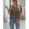 Zeagoo Womens Summer Short Sleeve Tops Crew Neck Lightweight Pullover Sweaters Loose Dressy Casual Blouse Basic Clothes(Camel)