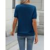 Zeagoo Womens Summer Short Sleeve Tops Crew Neck Lightweight Pullover Sweaters Loose Dressy Casual Blouse Basic Clothes(Dark Blue)
