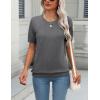 Zeagoo Womens Summer Short Sleeve Tops Crew Neck Lightweight Pullover Sweaters Loose Dressy Casual Blouse Basic Clothes(Dark Gray)