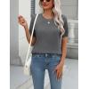 Zeagoo Womens Summer Short Sleeve Tops Crew Neck Lightweight Pullover Sweaters Loose Dressy Casual Blouse Basic Clothes(Dark Gray)