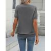 Zeagoo Womens Summer Short Sleeve Tops Crew Neck Lightweight Pullover Sweaters Loose Dressy Casual Blouse Basic Clothes(Dark Gray)