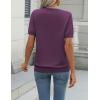 Zeagoo Womens Summer Short Sleeve Tops Crew Neck Lightweight Pullover Sweaters Loose Dressy Casual Blouse Basic Clothes(Dark Purple)