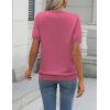Zeagoo Womens Summer Short Sleeve Tops Crew Neck Lightweight Pullover Sweaters Loose Dressy Casual Blouse Basic Clothes(Deep Pink)