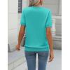 Zeagoo Womens Summer Short Sleeve Tops Crew Neck Lightweight Pullover Sweaters Loose Dressy Casual Blouse Basic Clothes(Diving Blue)