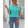 Zeagoo Womens Summer Short Sleeve Tops Crew Neck Lightweight Pullover Sweaters Loose Dressy Casual Blouse Basic Clothes(Diving Blue)