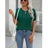 Zeagoo Womens Summer Short Sleeve Tops Crew Neck Lightweight Pullover Sweaters Loose Dressy Casual Blouse Basic Clothes(Grass Green)