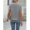 Zeagoo Womens Summer Short Sleeve Tops Crew Neck Lightweight Pullover Sweaters Loose Dressy Casual Blouse Basic Clothes(Gray)