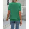 Zeagoo Womens Summer Short Sleeve Tops Crew Neck Lightweight Pullover Sweaters Loose Dressy Casual Blouse Basic Clothes(Green)