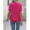 Zeagoo Womens Summer Short Sleeve Tops Crew Neck Lightweight Pullover Sweaters Loose Dressy Casual Blouse Basic Clothes(Hot Pink)