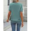 Zeagoo Womens Summer Short Sleeve Tops Crew Neck Lightweight Pullover Sweaters Loose Dressy Casual Blouse Basic Clothes(Lake Blue)