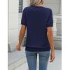 Zeagoo Womens Summer Short Sleeve Tops Crew Neck Lightweight Pullover Sweaters Loose Dressy Casual Blouse Basic Clothes(Navy Blue)