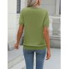 Zeagoo Womens Summer Short Sleeve Tops Crew Neck Lightweight Pullover Sweaters Loose Dressy Casual Blouse Basic Clothes(Olive)