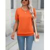Zeagoo Womens Summer Short Sleeve Tops Crew Neck Lightweight Pullover Sweaters Loose Dressy Casual Blouse Basic Clothes(Orange)