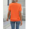 Zeagoo Womens Summer Short Sleeve Tops Crew Neck Lightweight Pullover Sweaters Loose Dressy Casual Blouse Basic Clothes(Orange)