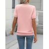 Zeagoo Womens Summer Short Sleeve Tops Crew Neck Lightweight Pullover Sweaters Loose Dressy Casual Blouse Basic Clothes(Pink)