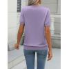 Zeagoo Womens Summer Short Sleeve Tops Crew Neck Lightweight Pullover Sweaters Loose Dressy Casual Blouse Basic Clothes(Purple)