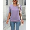 Zeagoo Womens Summer Short Sleeve Tops Crew Neck Lightweight Pullover Sweaters Loose Dressy Casual Blouse Basic Clothes(Purple)