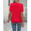 Zeagoo Womens Summer Short Sleeve Tops Crew Neck Lightweight Pullover Sweaters Loose Dressy Casual Blouse Basic Clothes(Red)