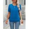 Zeagoo Womens Summer Short Sleeve Tops Crew Neck Lightweight Pullover Sweaters Loose Dressy Casual Blouse Basic Clothes(Sky Blue)
