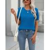 Zeagoo Womens Summer Short Sleeve Tops Crew Neck Lightweight Pullover Sweaters Loose Dressy Casual Blouse Basic Clothes(Sky Blue)