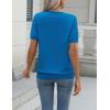 Zeagoo Womens Summer Short Sleeve Tops Crew Neck Lightweight Pullover Sweaters Loose Dressy Casual Blouse Basic Clothes(Sky Blue)