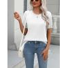 Zeagoo Womens Summer Short Sleeve Tops Crew Neck Lightweight Pullover Sweaters Loose Dressy Casual Blouse Basic Clothes(White)