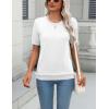 Zeagoo Womens Summer Short Sleeve Tops Crew Neck Lightweight Pullover Sweaters Loose Dressy Casual Blouse Basic Clothes(White)