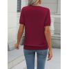 Zeagoo Womens Summer Short Sleeve Tops Crew Neck Lightweight Pullover Sweaters Loose Dressy Casual Blouse Basic Clothes(Wine Red)