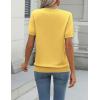 Zeagoo Womens Summer Short Sleeve Tops Crew Neck Lightweight Pullover Sweaters Loose Dressy Casual Blouse Basic Clothes(Yellow)